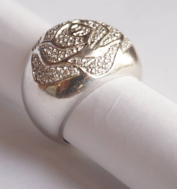 Large Art Deco Ring. 1930s Ring. Sterling Silver