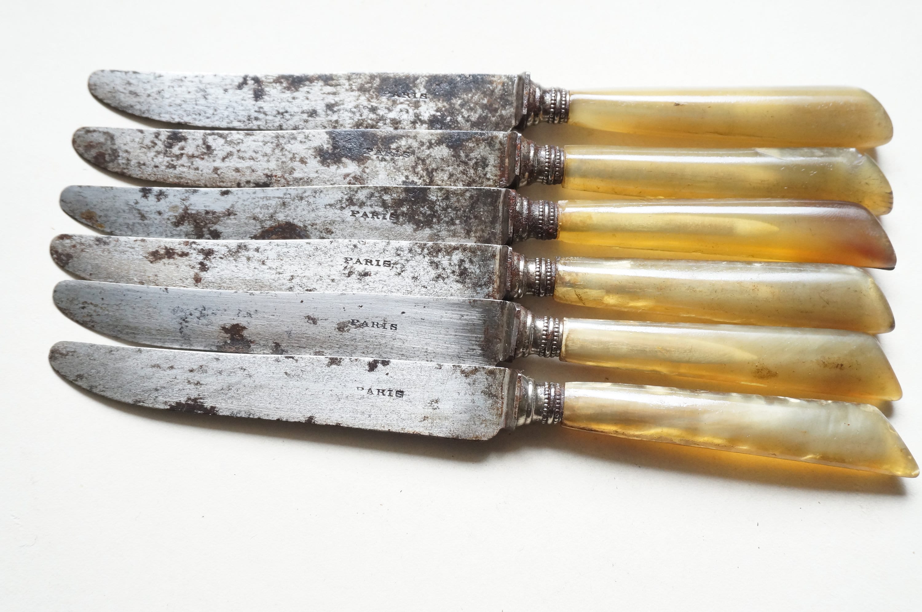 アンティーク デザート ナイフまたはチーズ ナイフ 6 本セット 1900