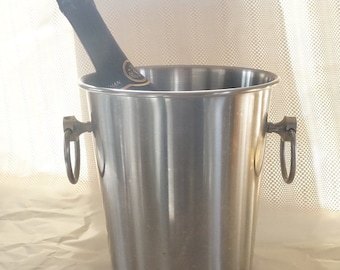 Vintage Stainless Steel Champagne Bucket: Barware Ice Bucket
