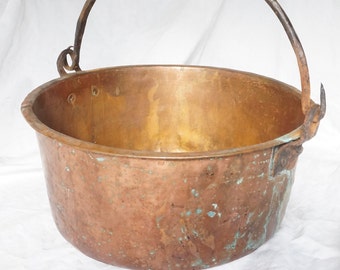 Antique copper cauldron, 1800s