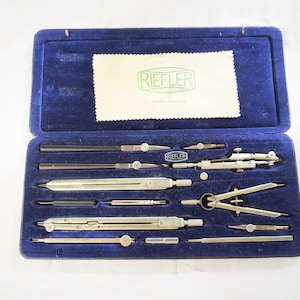 Vintage Technical Drawing Case Set, Riefler of Munich, Germany, 1950s