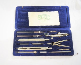 Vintage Technical Drawing Case Set, Riefler of Munich, Germany, 1950s
