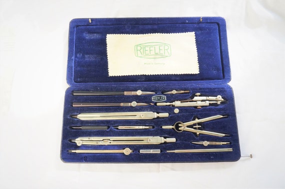 Vintage Technical Drawing Case Set, Riefler of Munich, Germany