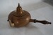 Antique Copper  Kettle . The lid acts as a bell, very rare. Vintage copper tea pot  with wooden handle. 