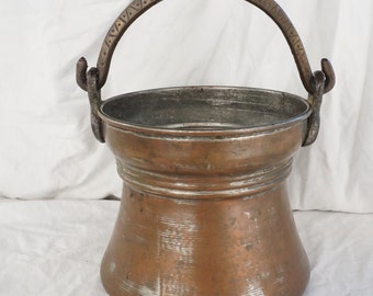 Caldero vintage de cobre, década de 1900