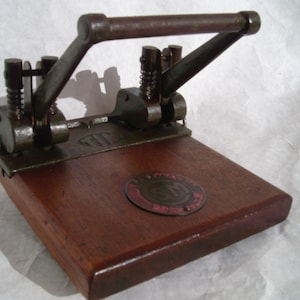 Antique French Paper Hole Punch: Industrial Decor