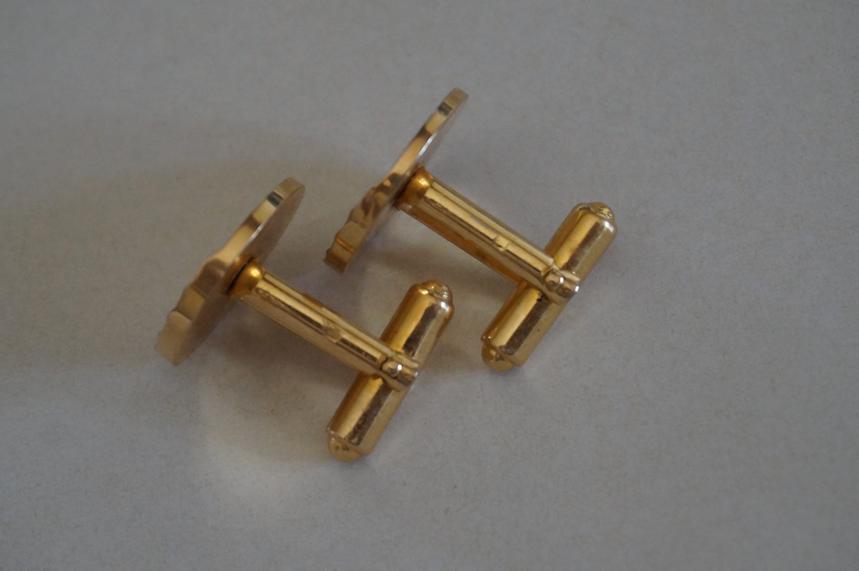 Boutons De Manchette Vintage En Or Gravés - Bijou Ancien Pour Homme, Parfait état