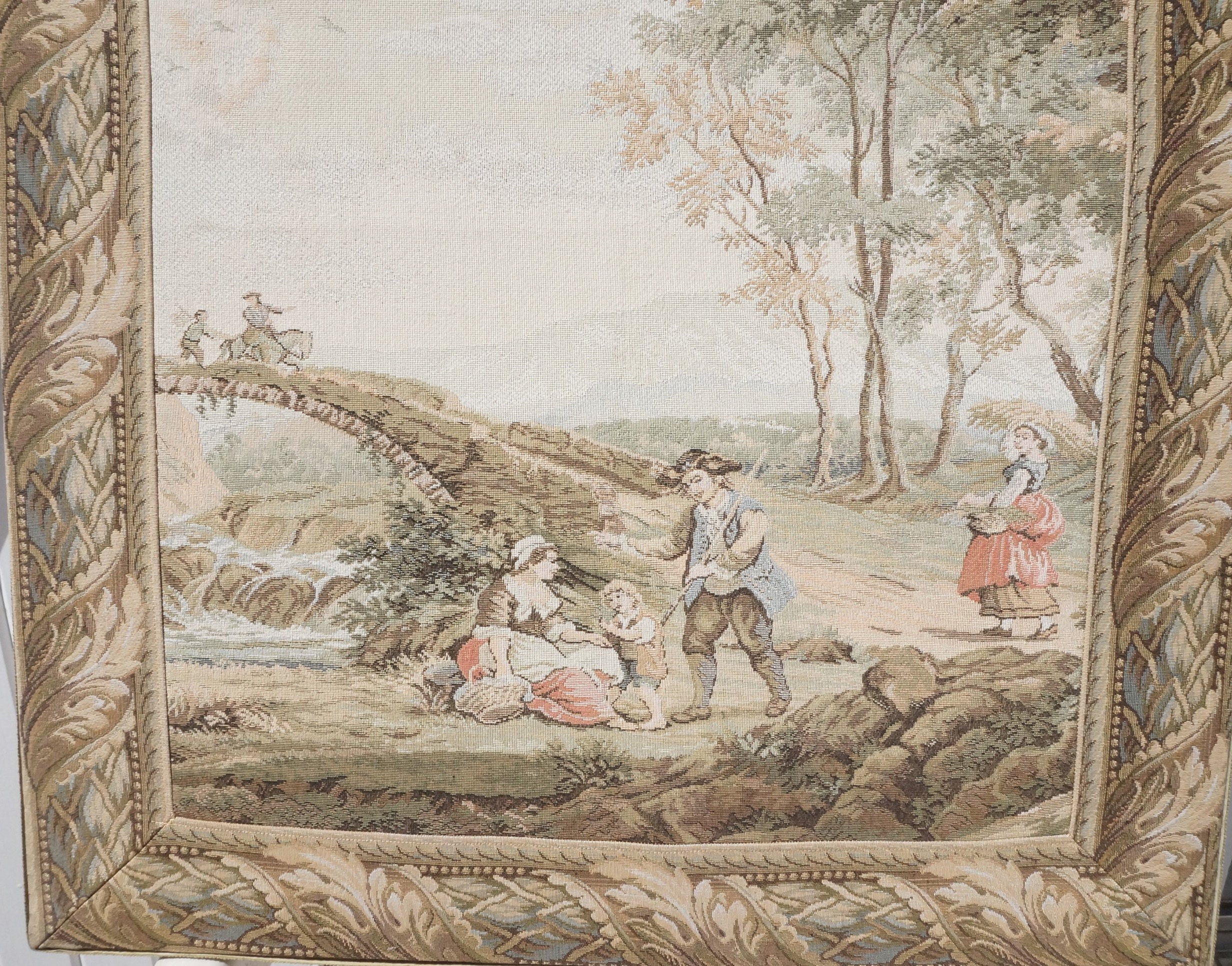 Vintage Large French Tapestry Wall Hanging Middle age Family Etsy