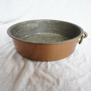 Vintage Copper Cake Pan, Copper Lined Cake Pan, Copper Dish, 1950s