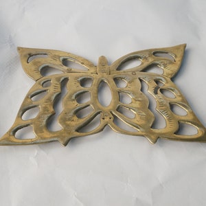 Vintage Brass Trivet, Butterfly shaped, 1970s