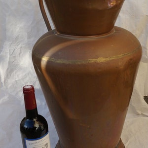 French Vintage Extra Large  Copper carafe, Jug Shaped Vase, French Vintage Copper  pot