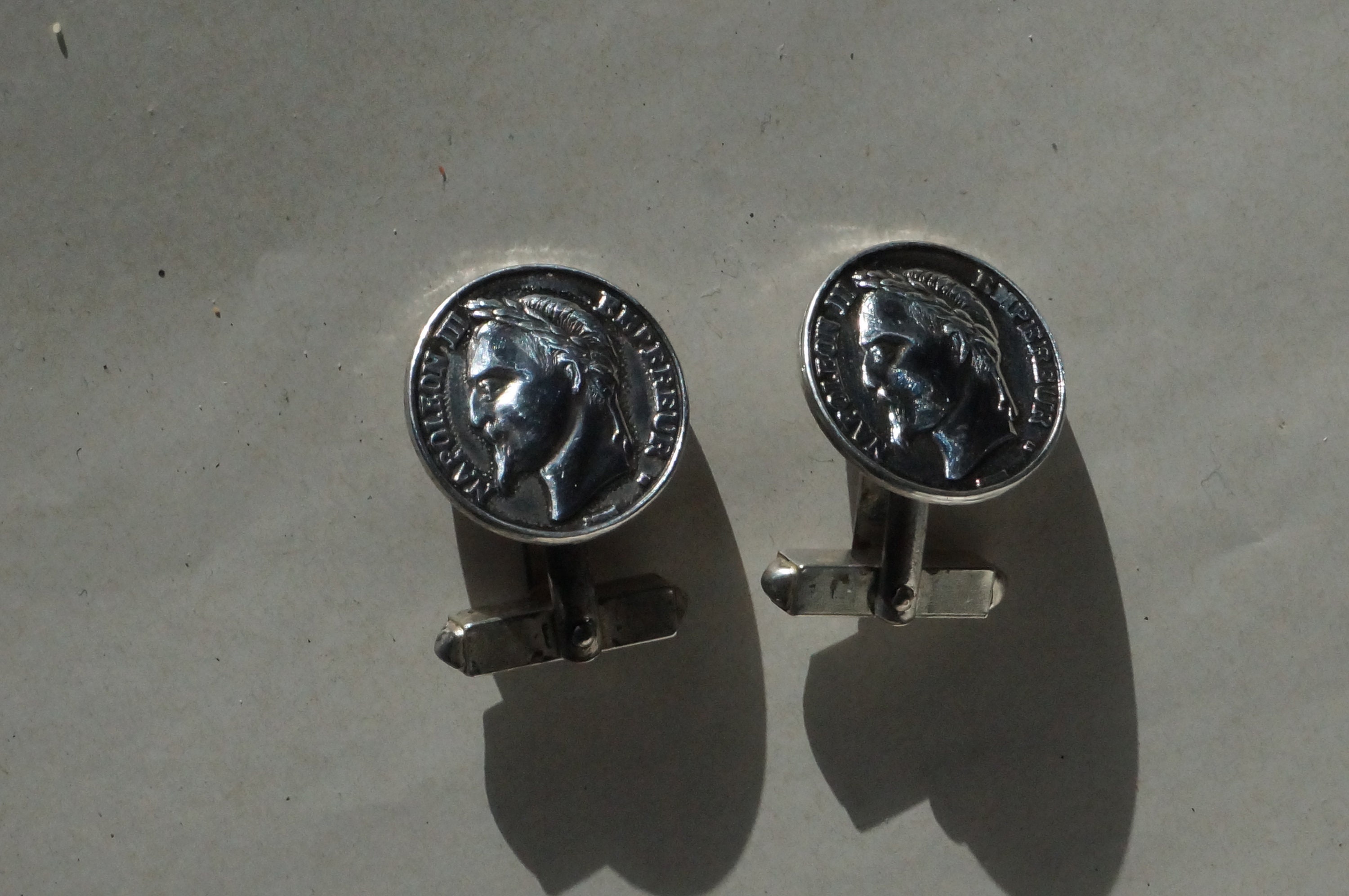 Boutons De Manchette Vintage Sénateur - Noir Sculpté, Onyx Et Argent, Pour Homme !