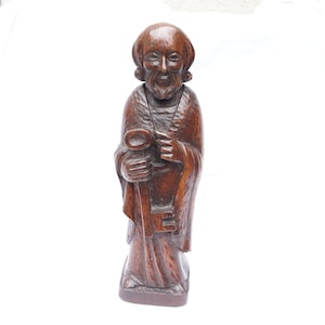 Large wooden statue of Saint Peter, 1900s