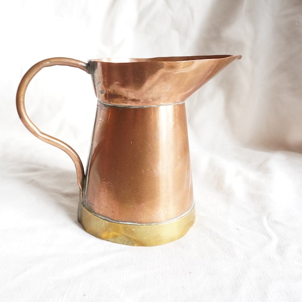 Vintage Kupfer Krug, Kanne, Glas, Karaffe oder Vase