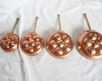 ヴィンテージ銅製フライパン4個セット - Etsy 日本