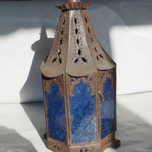 Vintage blauwe lantaarn, Oosterse lantaarn