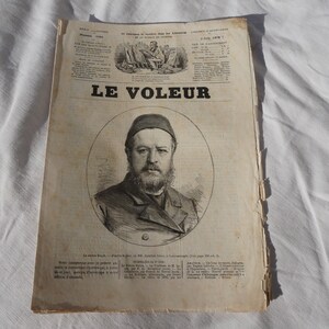Antico giornale francese d'epoca 7 giugno 1878 "le Voleur", giornale 19 ° secolo, litografia Papa Pie IX