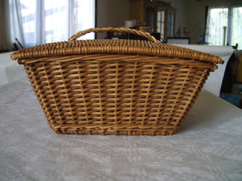 Rattan Box With Lid Handmade. Very Rare Rattan Box Etsy