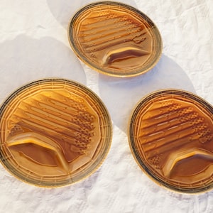 3 French Vintage Asparagus Plates, Sarreguemines France