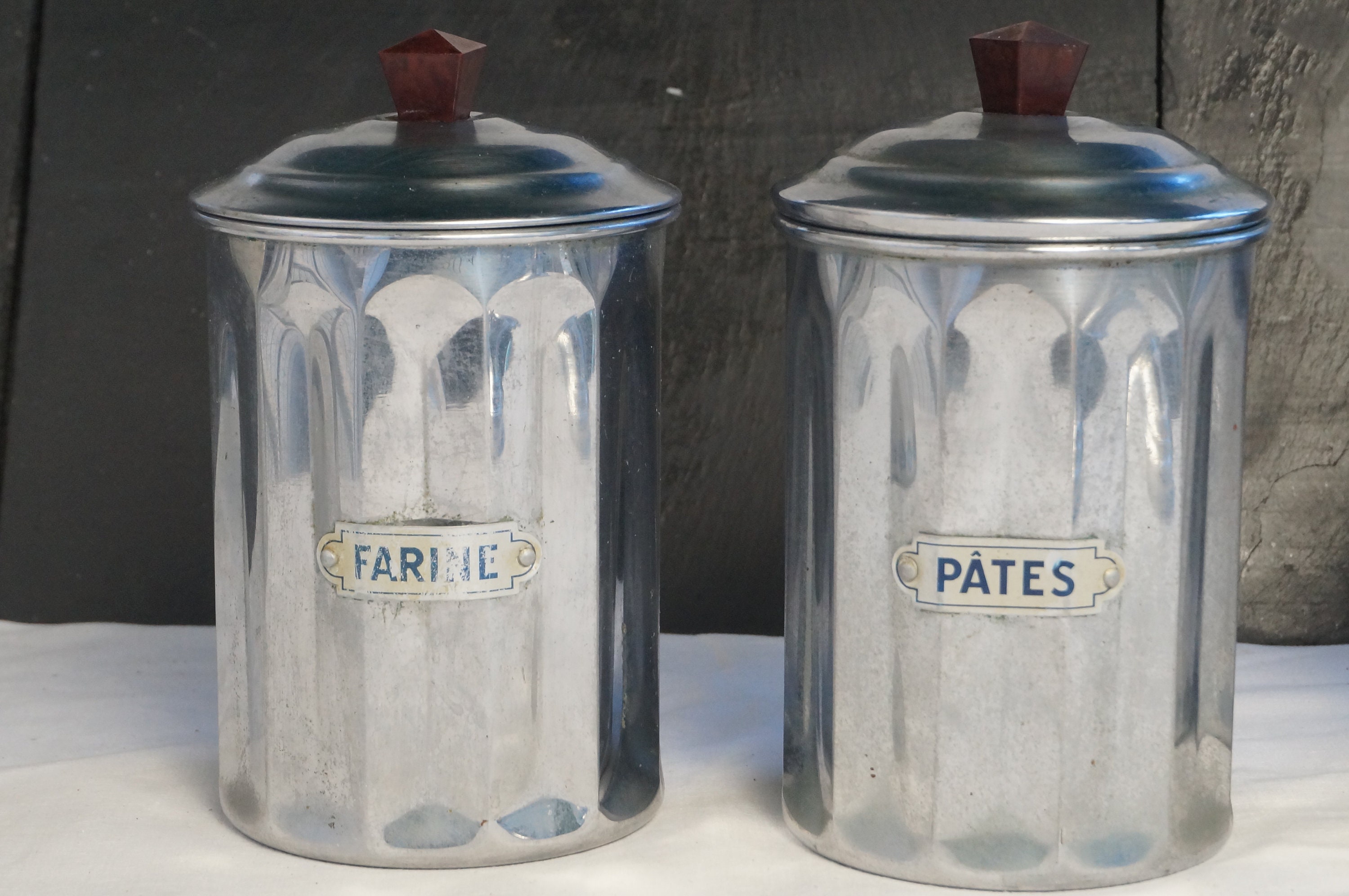 Vintage Set of 5 Canisters for Flour Sugar Chicory Paste Etsy