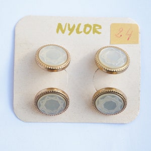 Vintage cufflinks , Gold 18k plated and mother of pearl , Antique cuff links, 1930&#39;s