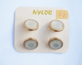 Vintage 18k Gold Plated Cufflinks: Mother of Pearl, 1930s Antique