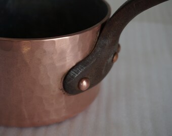 High-quality pans, 3mm or 0,12in in thickness Copper Cookware, Copper Pan French Vintage Copper Pot, French Copper Saucepan.