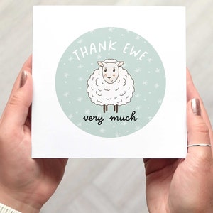 THANK EWE CARD, cute pun thank you card