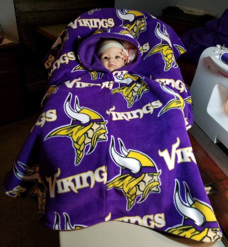 Baby's Blanket Minnesota Vikings Print Purple Gold & Etsy