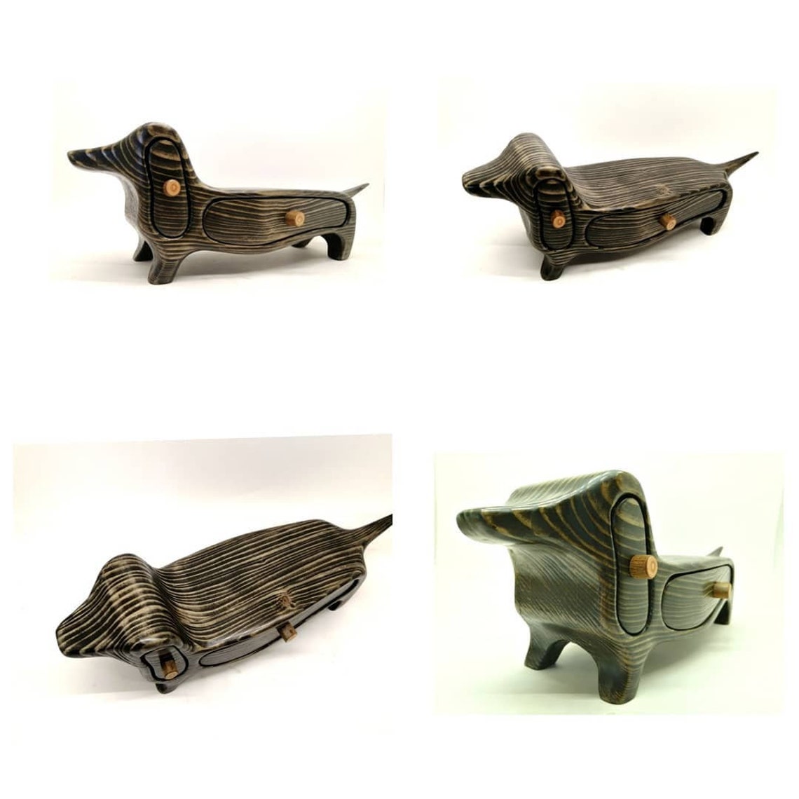 Wooden jewelry box dog Etsy