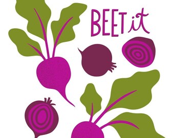 Beet It Art Print, Giclee Print
