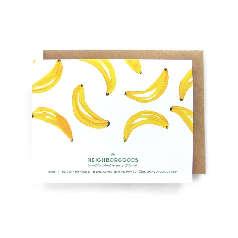 Thanks a Bunch (bananas) - Greeting Card, Thank You Card - Etsy