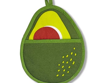 Avocado Pot Holder with Pocket