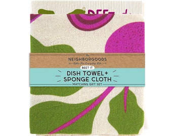 Beet It Towel + Sponge Cloth Gift Set