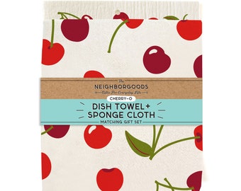 Cherry-O Towel + Sponge Cloth Gift Set