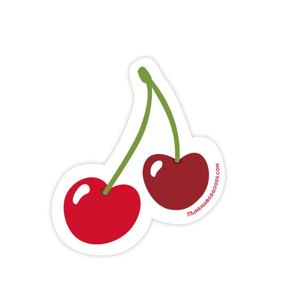 Cherry sticker food sticker sticker vinyl sticker fruit | Etsy