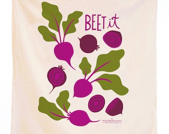 Beet it - Dish towel, Kitchen Towel, Tea Towel