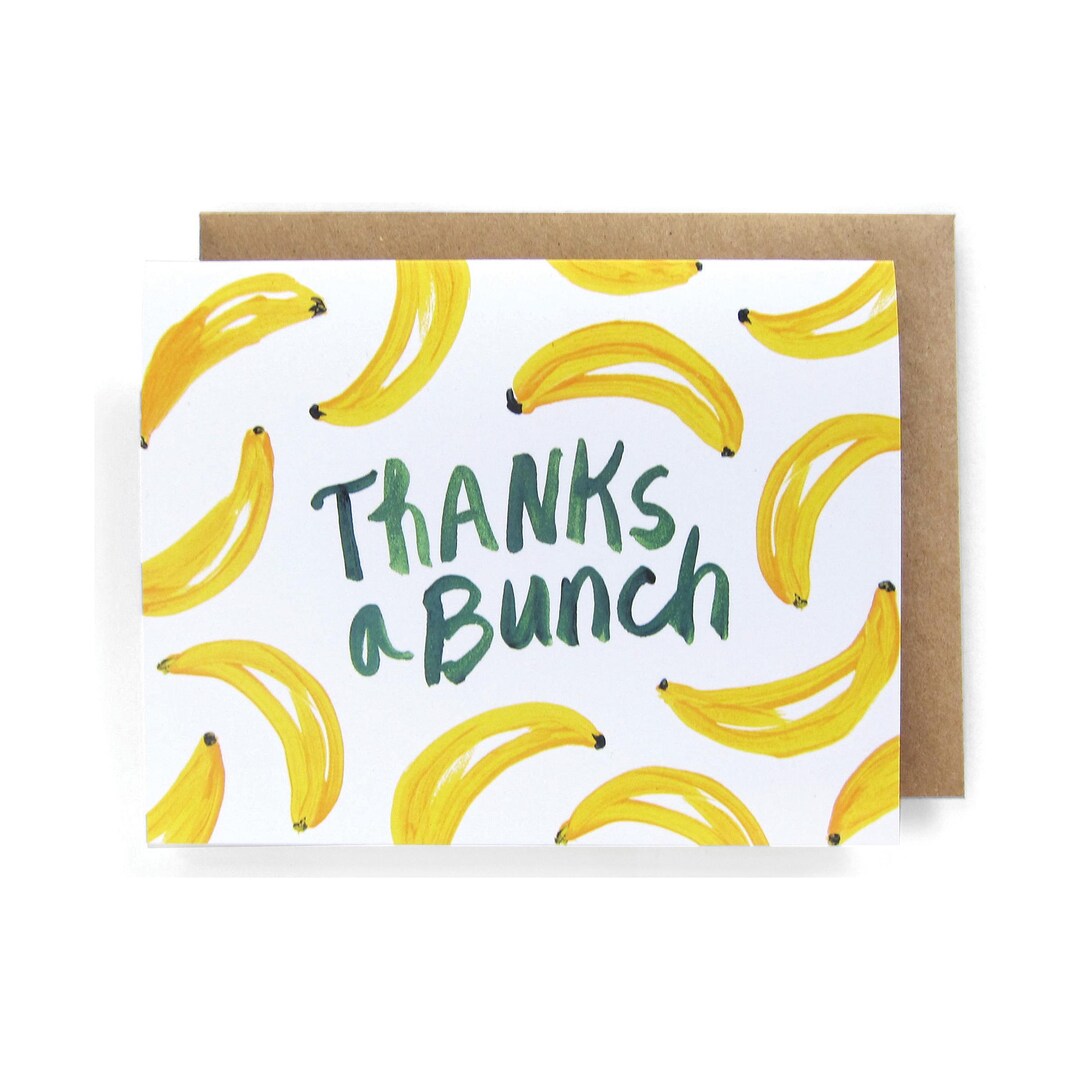 Thanks a Bunch (bananas) - Greeting Card, Thank You Card - Etsy