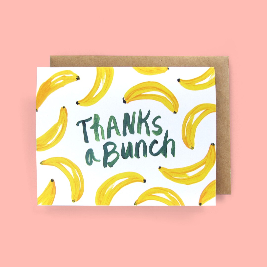 Thanks a Bunch (bananas) - Greeting Card - Etsy
