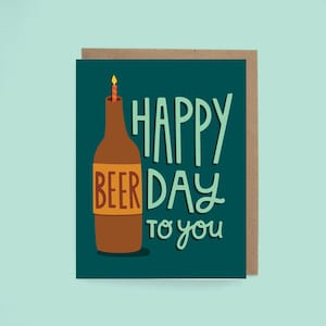 Joyeux anniversaire bière jour - carte de voeux