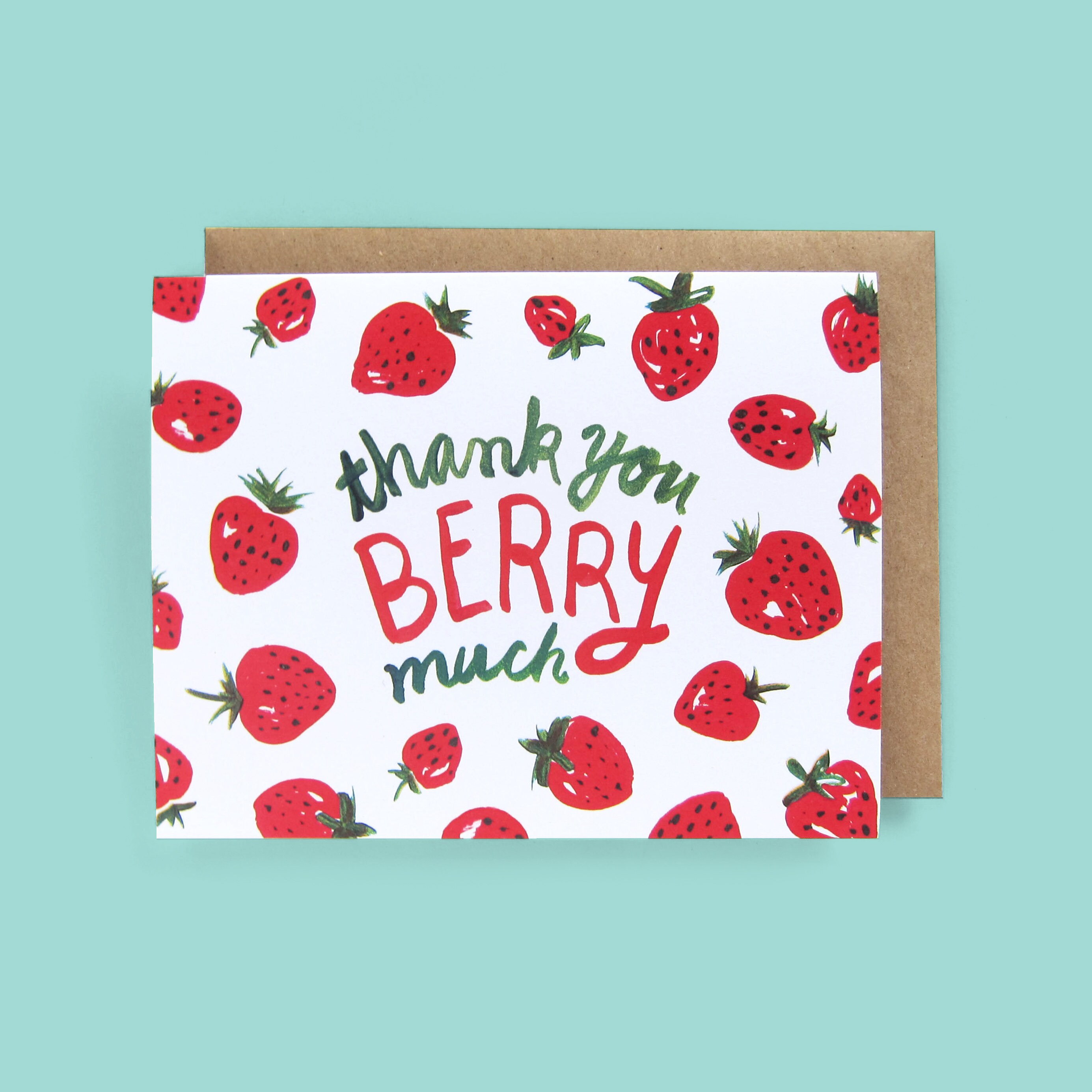 Greeting Card Set THANK YOU Card Set Strawberries Food Etsy