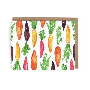 Carrots Watercolor - Blank Greeting Card with Envelope