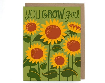 You Grow Girl Congratulations Card - Greeting Card