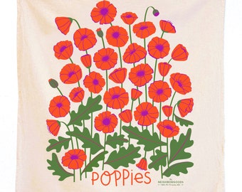 Poppies - Dish towel, Kitchen Towel, Tea Towel