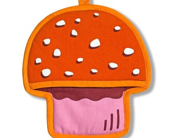 Pilz Topflappen mit Tasche