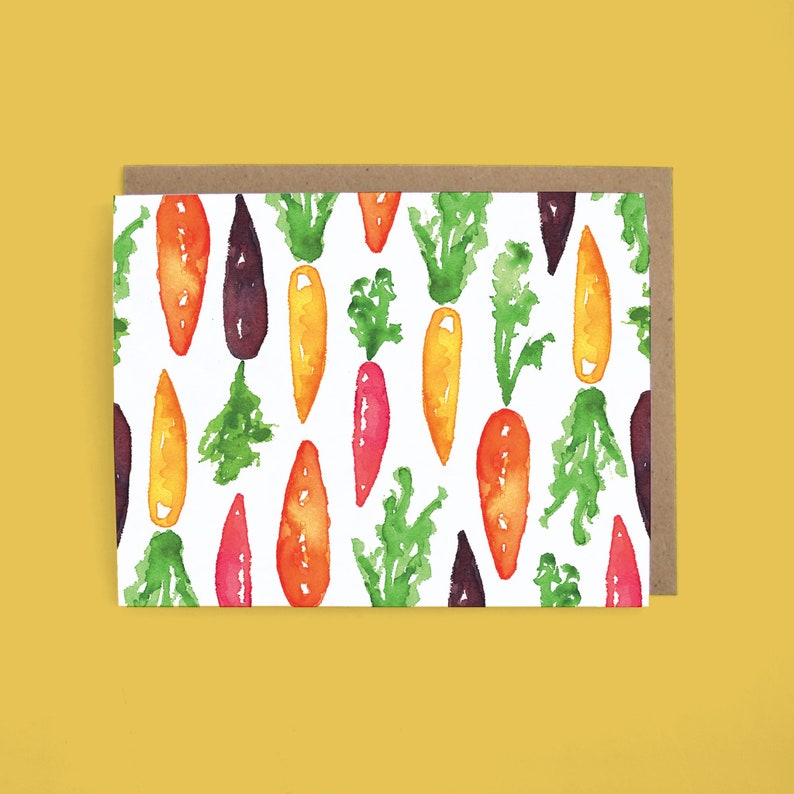 Carrots Watercolor Greeting Card image 1