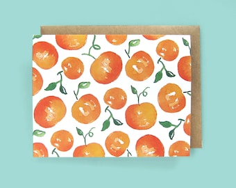 Clementine (Orange) Watercolor - Greeting Card