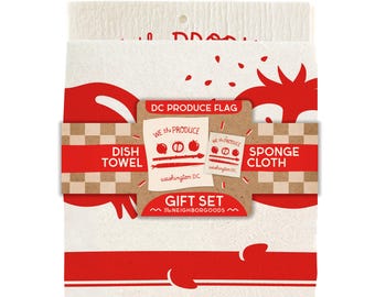 DC Flag Produce Dish Towel + Sponge Cloth Gift Set