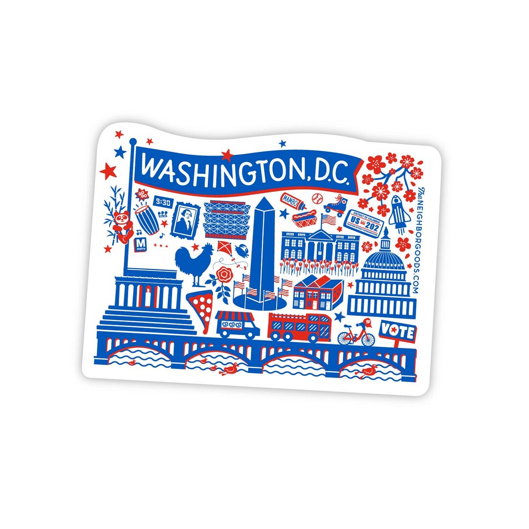 Washington DC Landmarks - Vinyl Sticker - Etsy