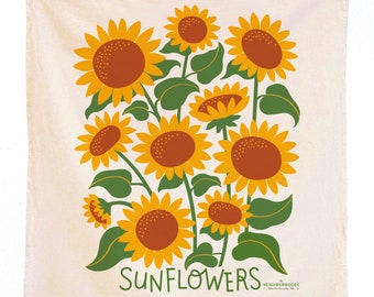 Sunflower - Dish towel, Kitchen Towel, Tea Towel